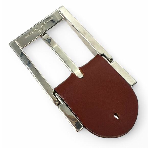 Tumi Silver Tone Belt Buckle Made in Italy Men's Rectangular - Picture 2 of 4